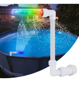 Swimming Pool Waterfall Spray Fountain - 7-Color LED Sprinklers for Above In Ground Swimming Pool, Pond Spa Pool Aerator Cooler