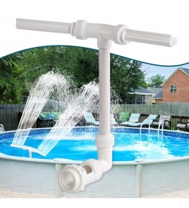 AMHOOEN Swimming Pool Waterfall Fountain - Dual Water Fun Sprinkler Above/Inground Waterfall Cooler, Garden Pond Aerator Decor